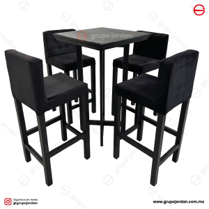 Periquera de madera negra 4 prs