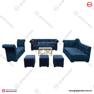 Sala Chesterfield Azul Clásico